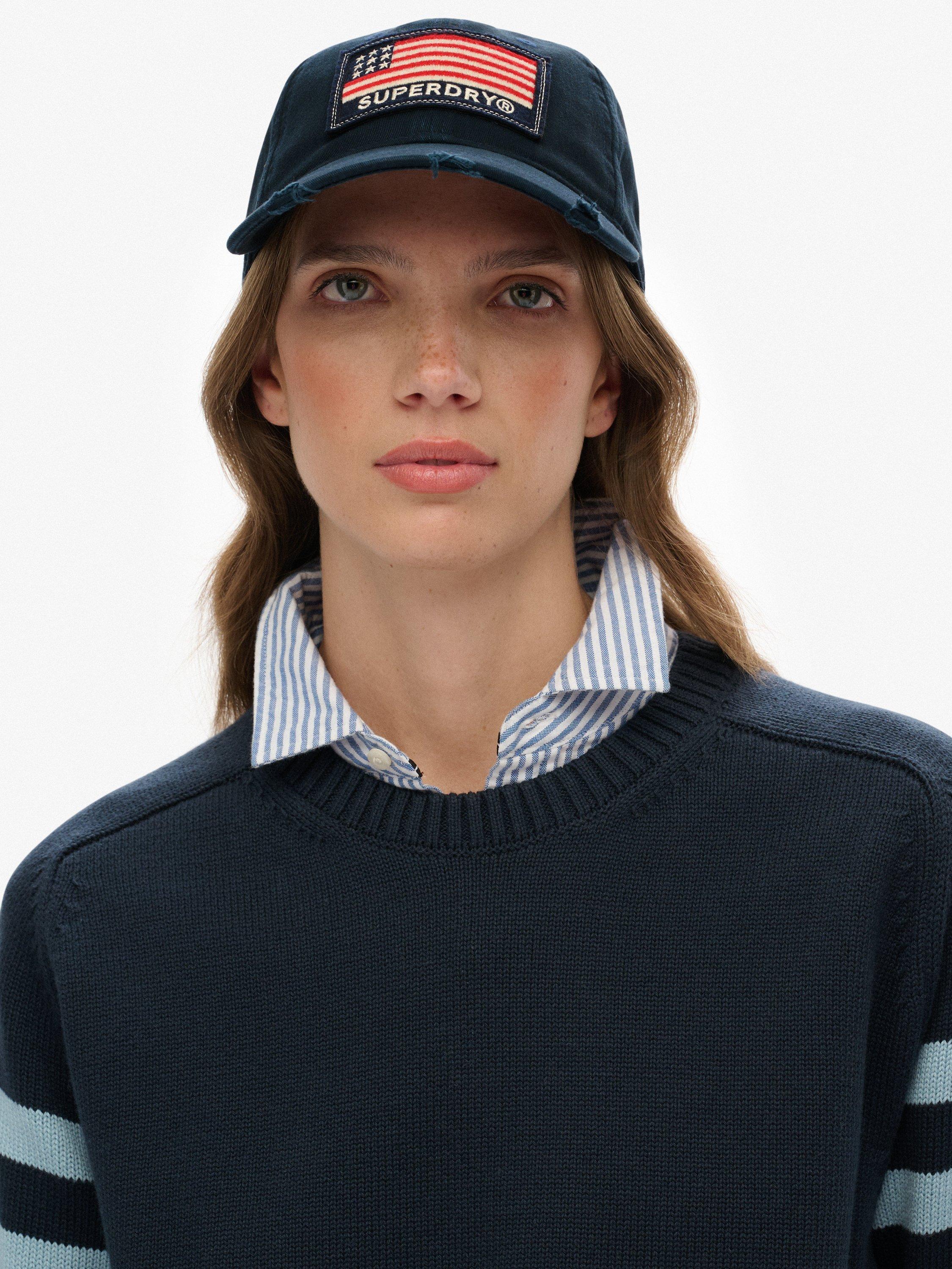 Product image 1 of 5, which shows Superdry Patched Baseball Cap, Lauren Navy, One Size