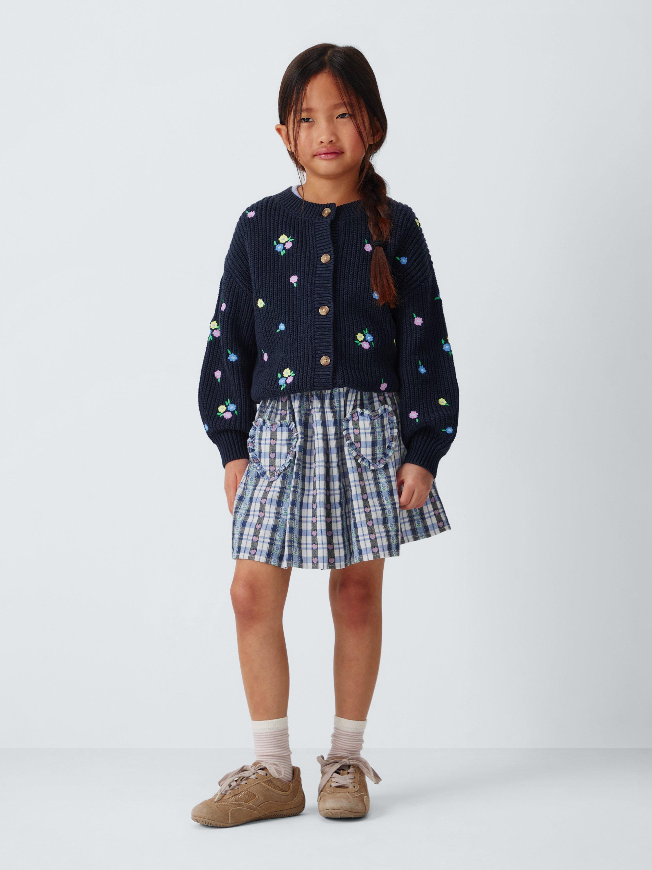 Product image 2 of 7, which shows John Lewis Kids' Gingham Ruffle Skirt, Multi, 3 years