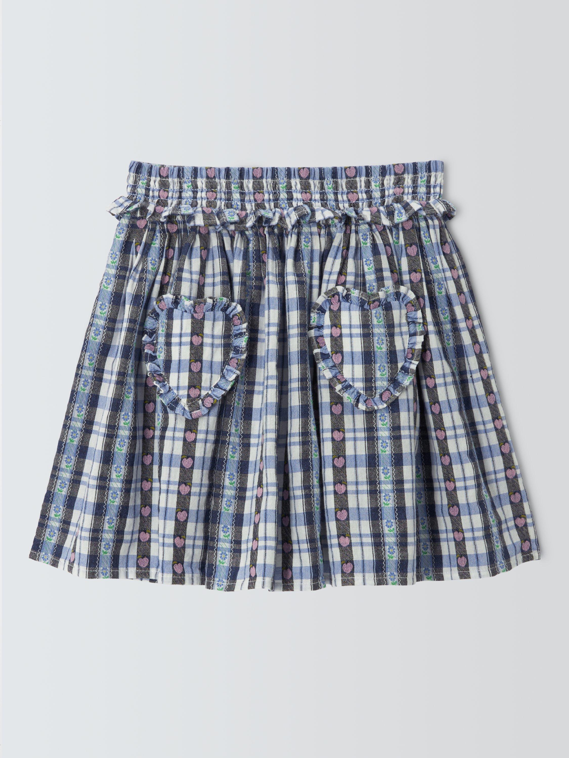 Product image 3 of 7, which shows John Lewis Kids' Gingham Ruffle Skirt, Multi, 3 years
