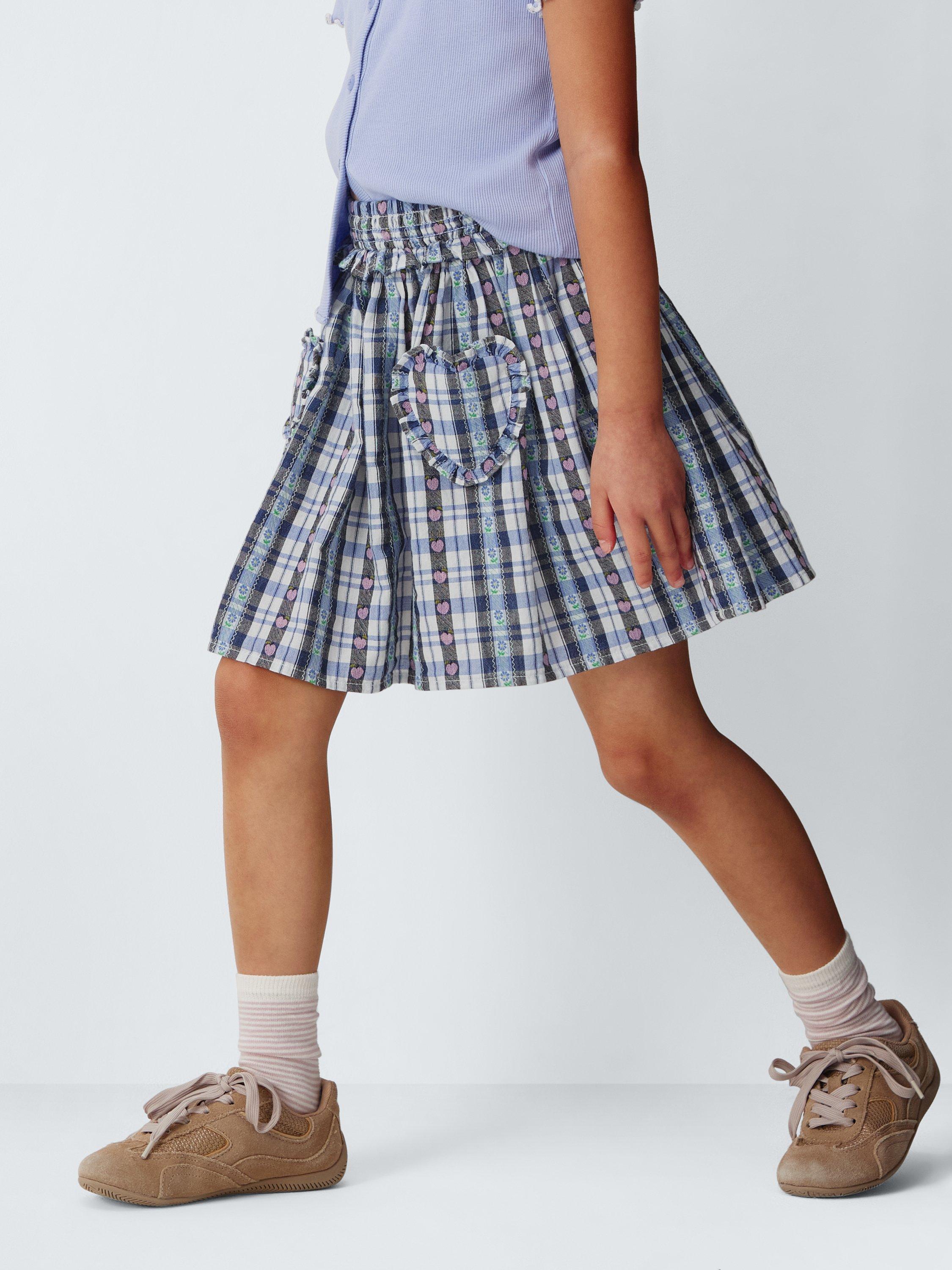 Product image 4 of 7, which shows John Lewis Kids' Gingham Ruffle Skirt, Multi, 3 years