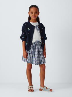 John Lewis Kids' Gingham Heart T-Shirt, White, Blue - view 2, White, Blue