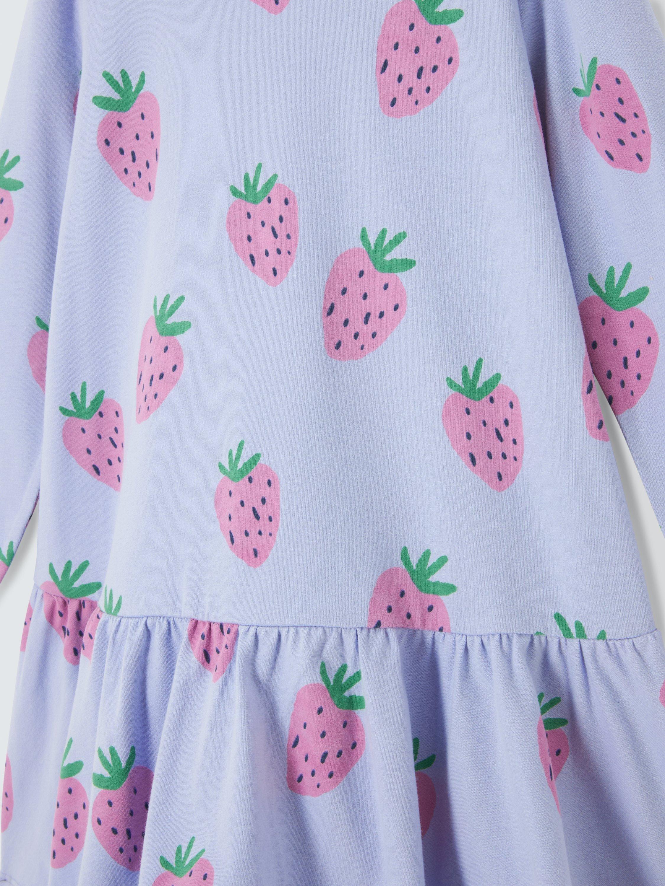 Product image 7 of 7, which shows John Lewis Kid's Strawberry Jersey Dress, Multi, 3 years