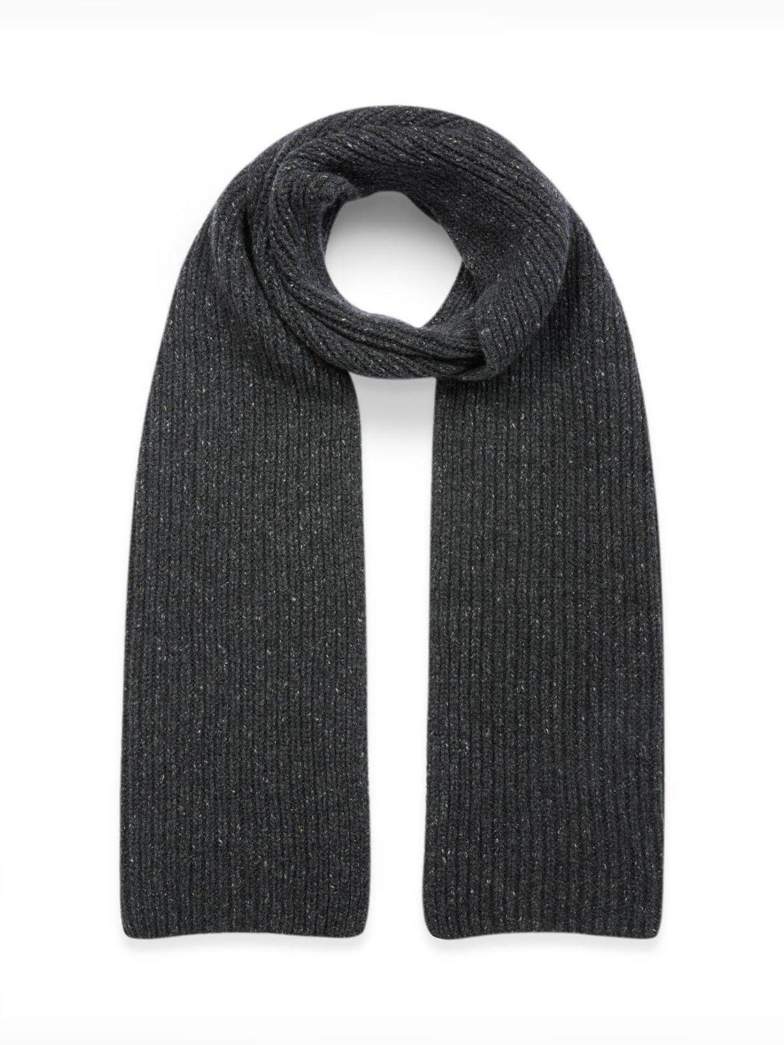 Product image 1 of 2, which shows Celtic & Co. Rib Stitch Wool Rich Scarf, Charcoal, One Size