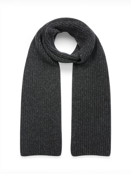 Celtic & Co. Rib Stitch Wool Rich Scarf, Charcoal, Charcoal
