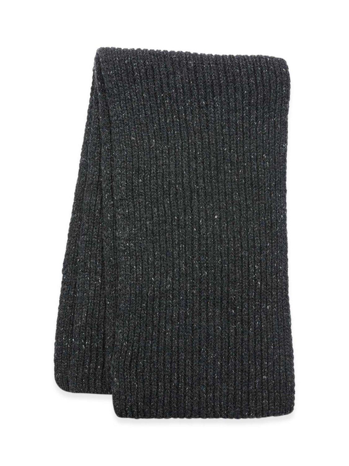Product image 2 of 2, which shows Celtic & Co. Rib Stitch Wool Rich Scarf, Charcoal, One Size