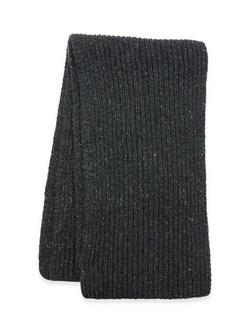 Celtic & Co. Rib Stitch Wool Rich Scarf, Charcoal - view 2, Charcoal