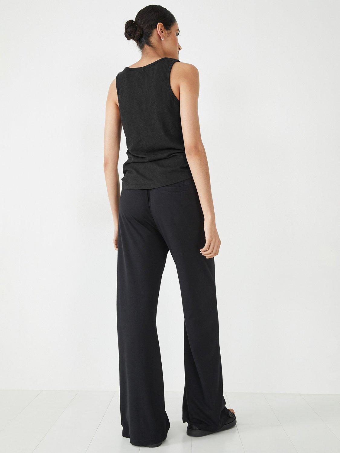 Product image 3 of 4, which shows HUSH Amie Wide Leg Joggers, Black, L-XL