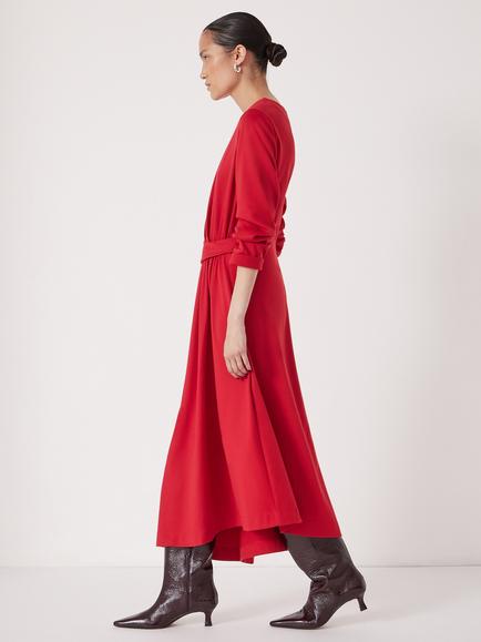 HUSH Asymmetric Hem Jersey Dress, Scarlet Red - view 2, Scarlet Red