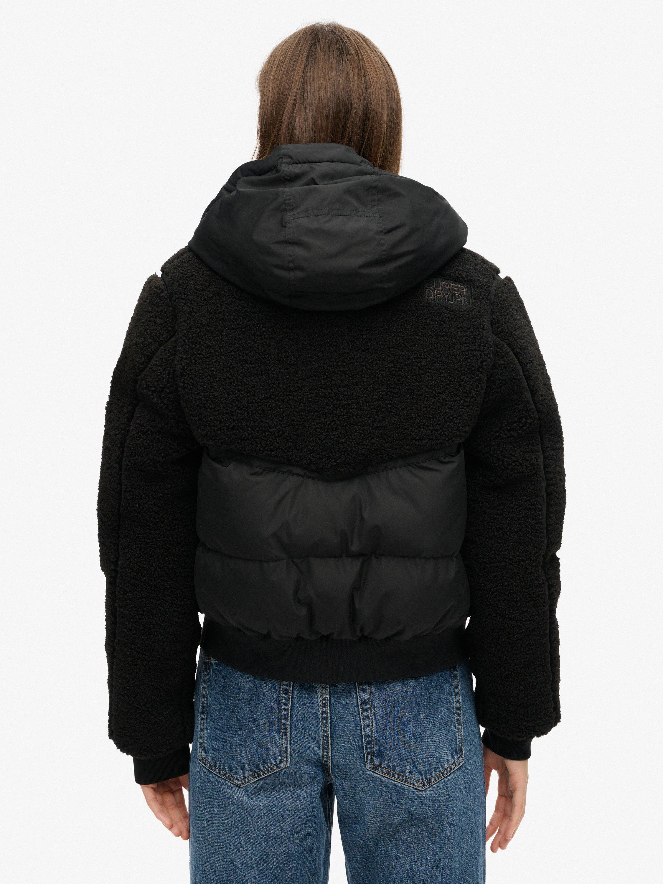 Product image 2 of 6, which shows Superdry Everest Bomber Hybrid Jacket, Black/Black, 10