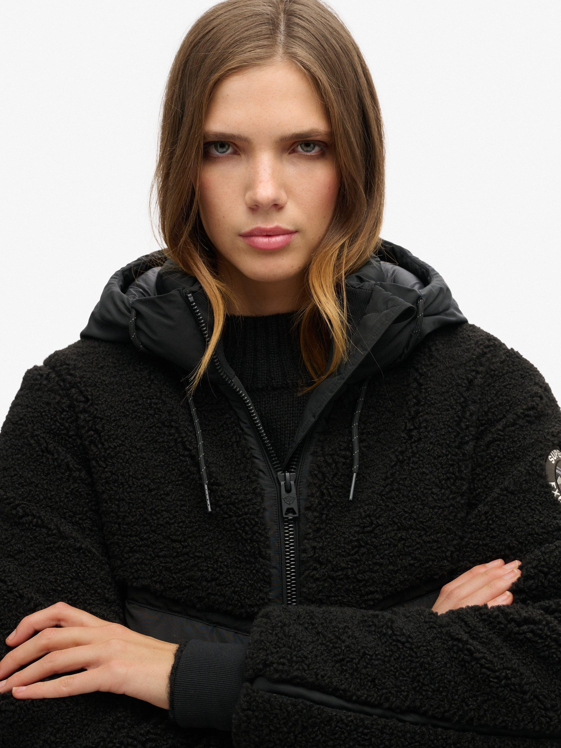 Product image 4 of 6, which shows Superdry Everest Bomber Hybrid Jacket, Black/Black, 10