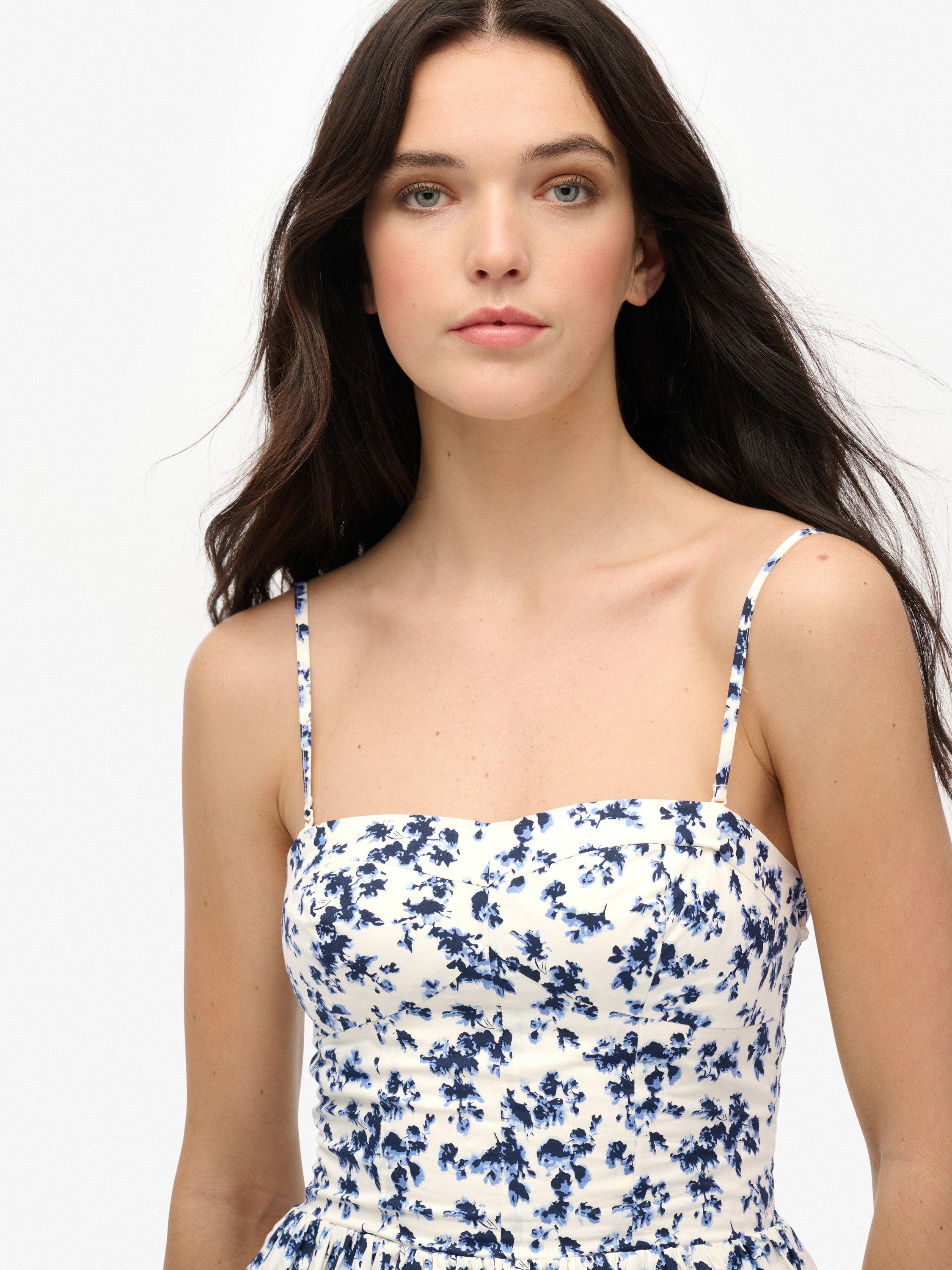 Product image 5 of 6, which shows Superdry Corset Cami Mini Dress, Navy, 6