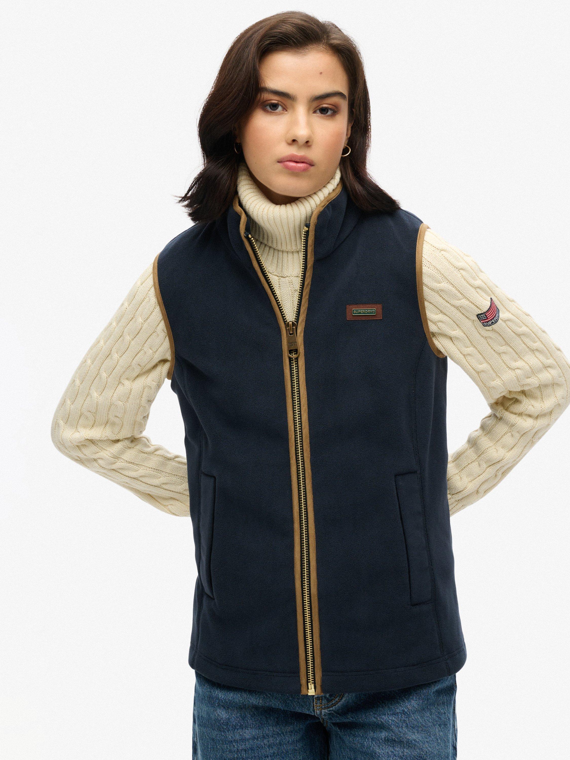 Product image 3 of 6, which shows Superdry Estate Fleece Gilet, Eclipse Navy, 6