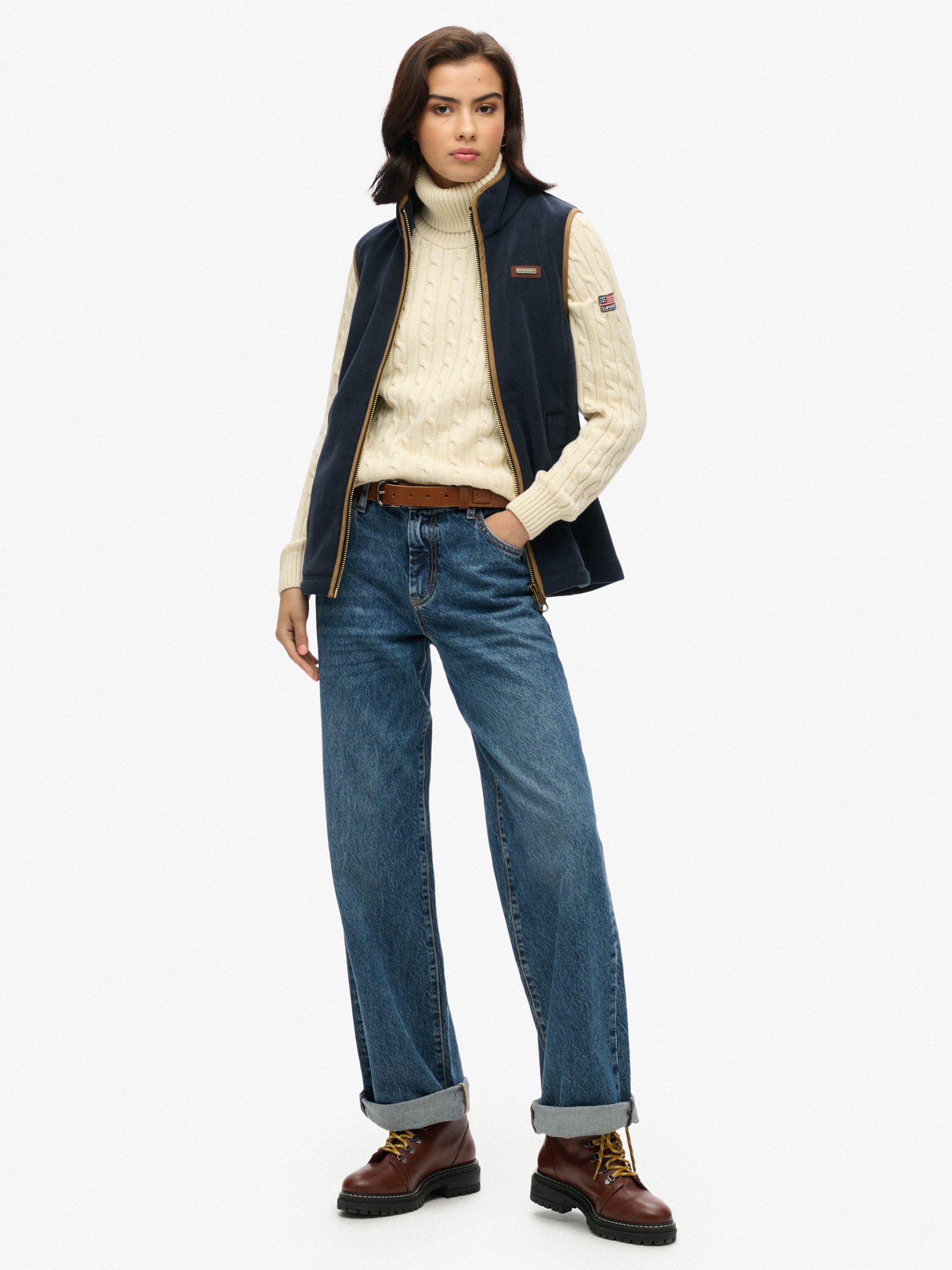 Product image 5 of 6, which shows Superdry Estate Fleece Gilet, Eclipse Navy, 6