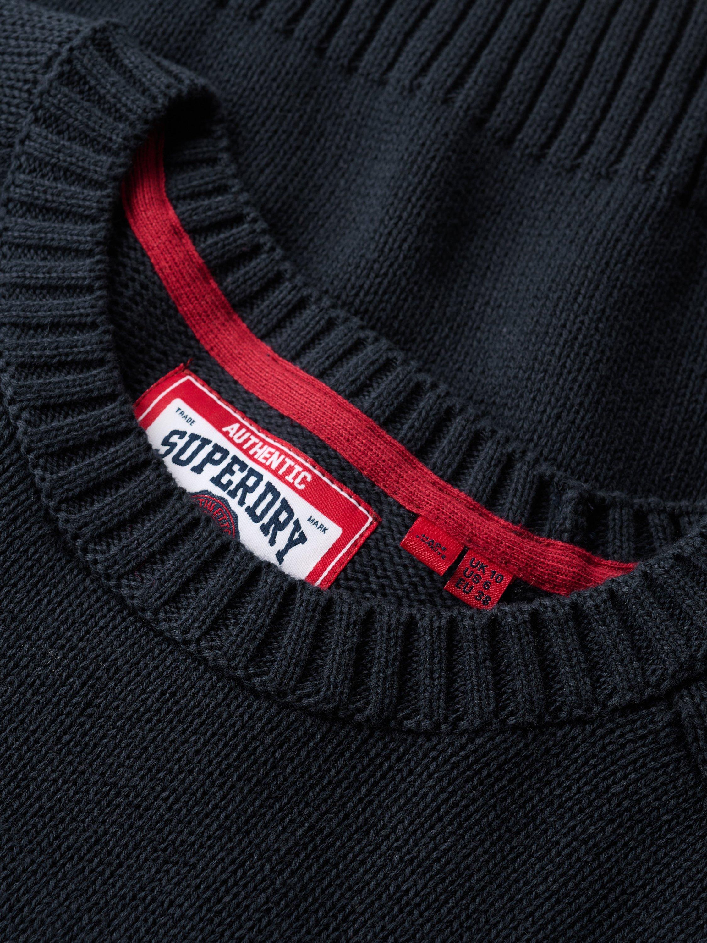 Product image 5 of 5, which shows Superdry Slouchy Knitted Crew Sweatshirt, Deep Navy, 10