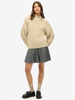 Superdry Vintage Pleated Mini Skirt, Blue