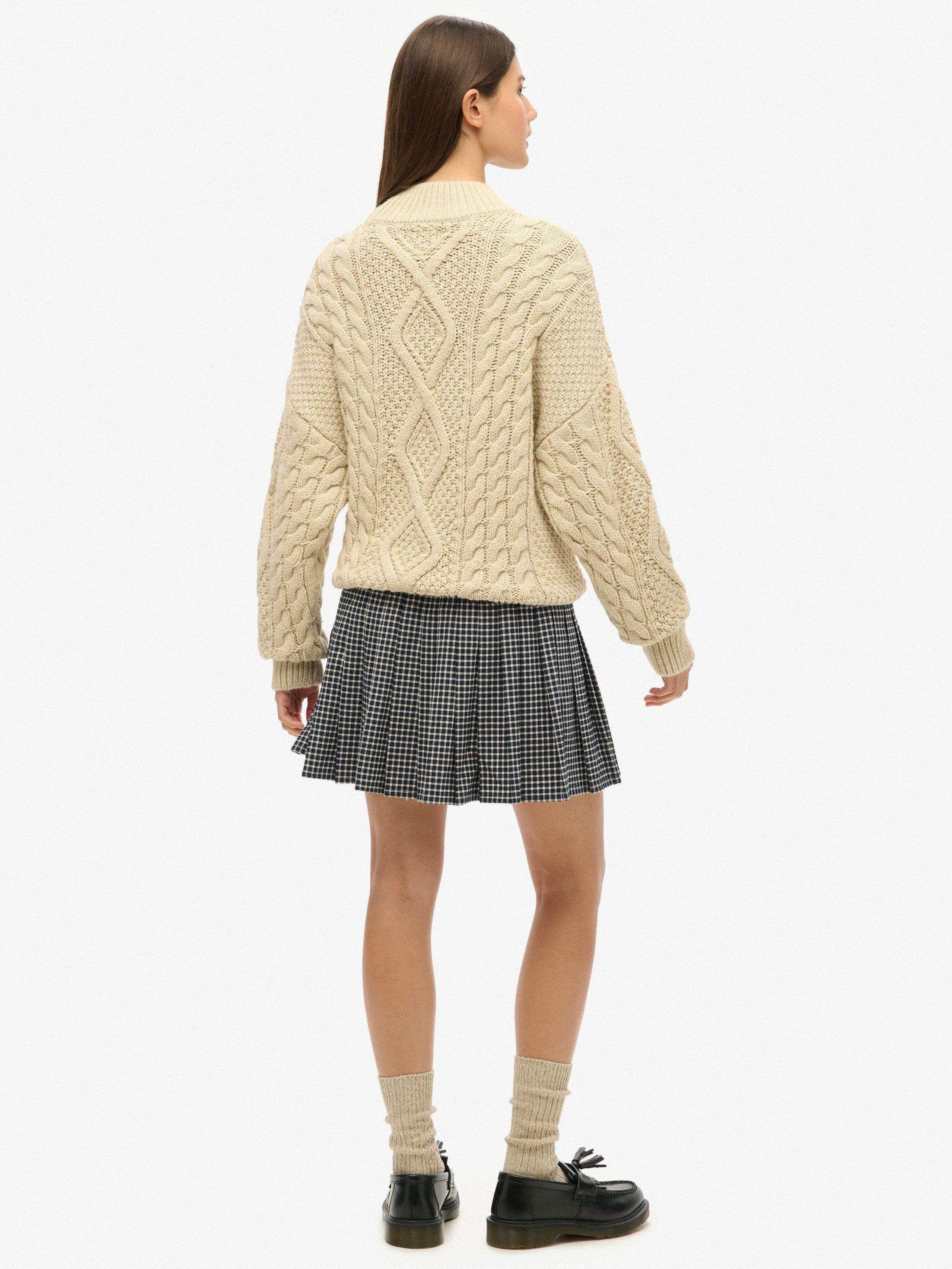 Product image 2 of 7, which shows Superdry Vintage Pleated Mini Skirt, Blue, 10