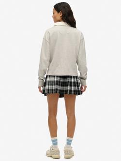 Superdry Checked Pleated Mini Skirt, Black/White - view 2, Black/White