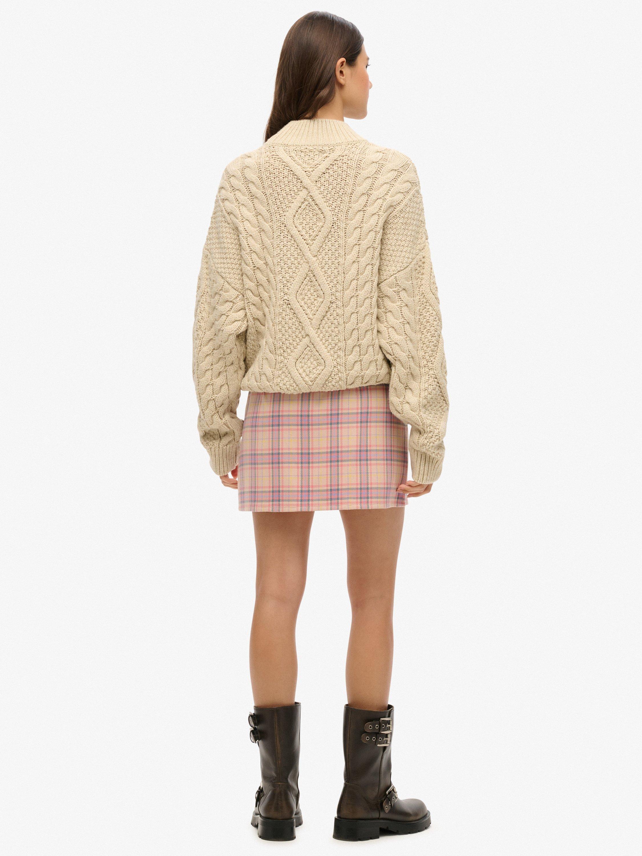 Product image 2 of 6, which shows Superdry Check Mini Skirt, Pink, 6