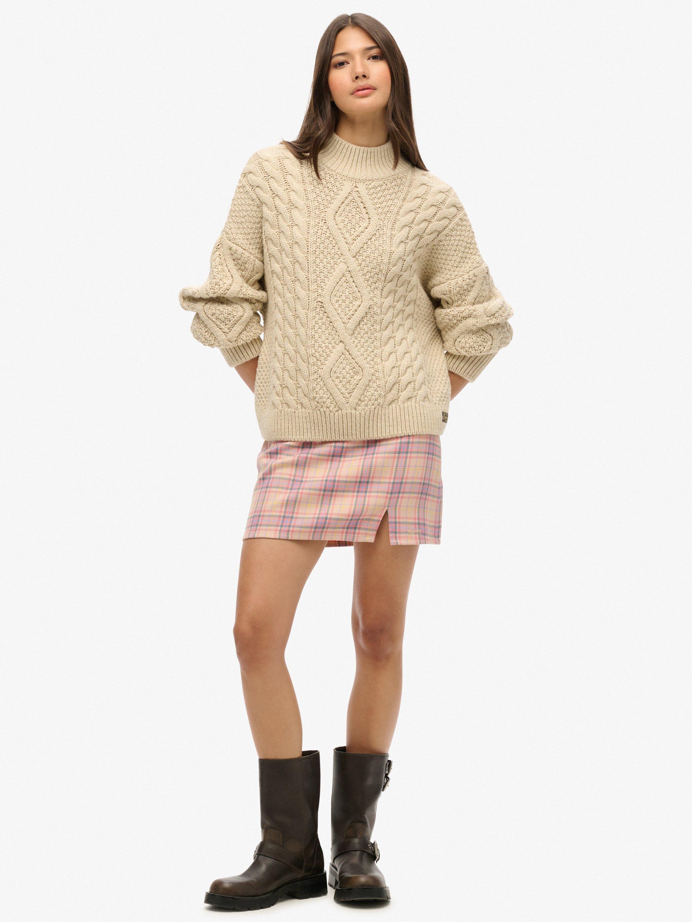 Product image 3 of 6, which shows Superdry Check Mini Skirt, Pink, 6