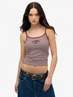 Superdry Athletic Essentials Pure Cotton Cami Top, Red, Red