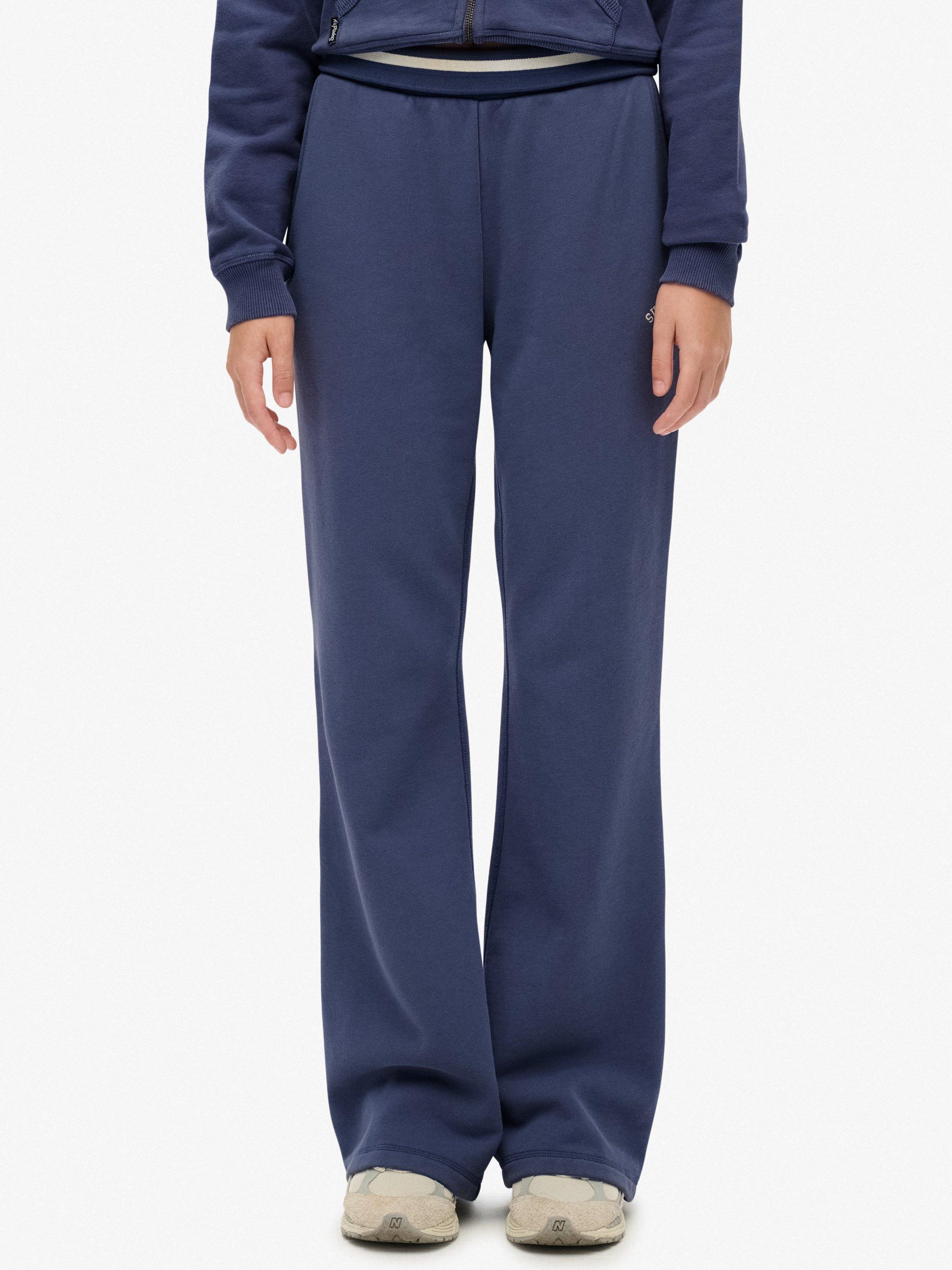 Product image 5 of 7, which shows Superdry Athletic Essentials Logo Low Rise Flare Joggers, Mariner Navy, 10