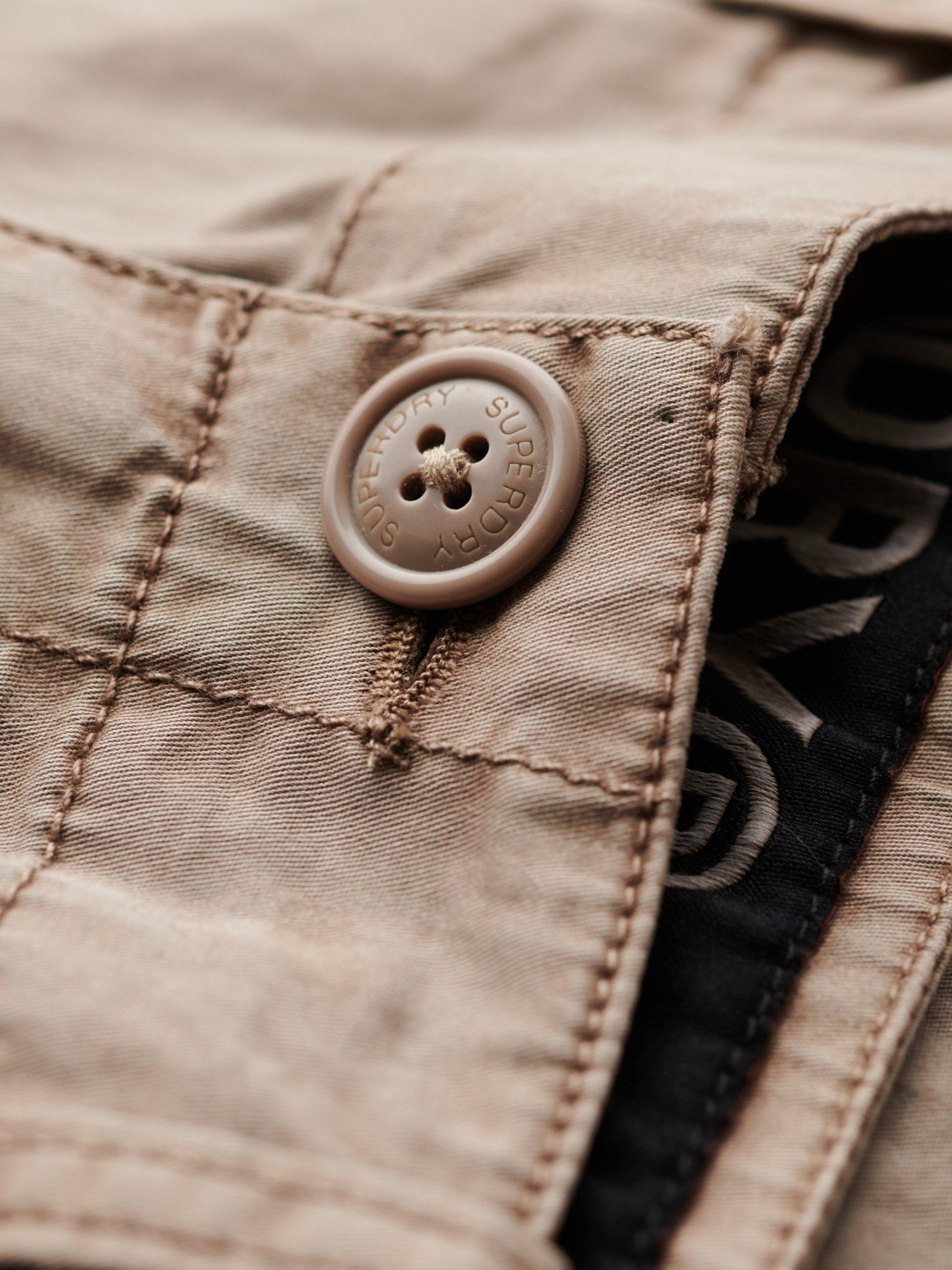 Product image 7 of 8, which shows Superdry Straight Fit Cargo Trousers, Deep Beige Slub, 26