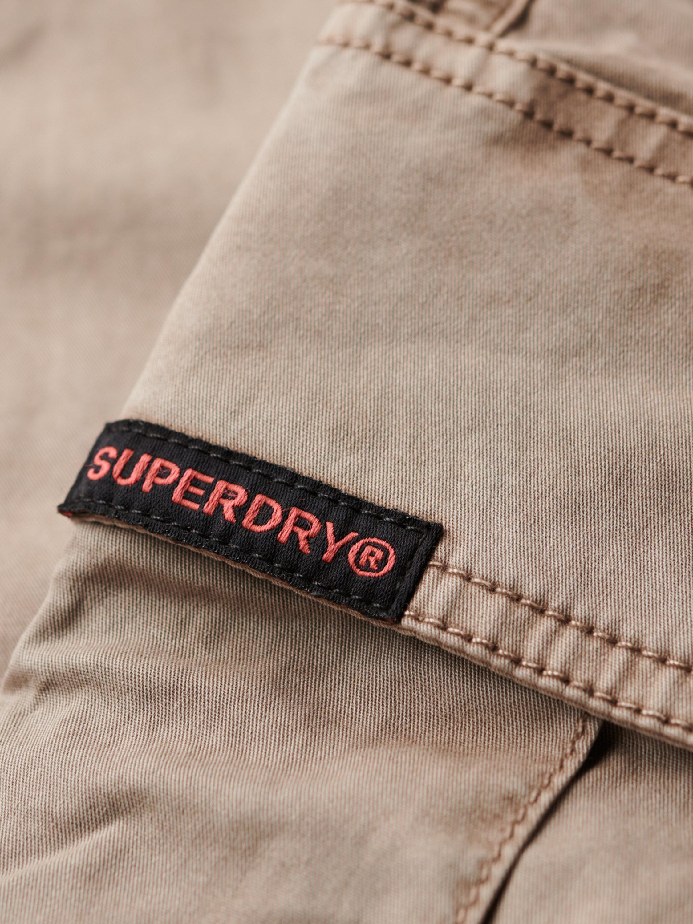 Product image 8 of 8, which shows Superdry Straight Fit Cargo Trousers, Deep Beige Slub, 26
