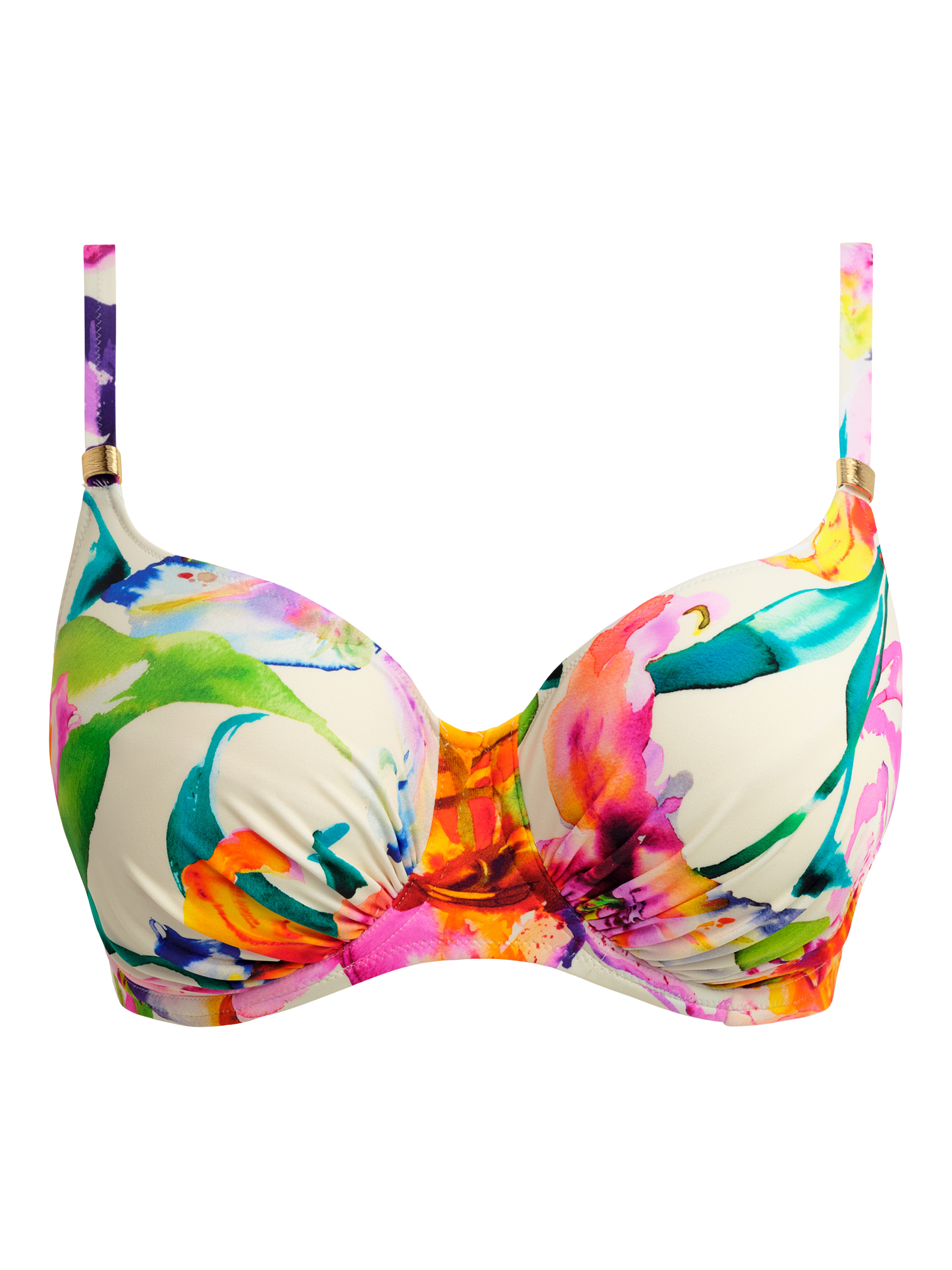 Product image 4 of 4, which shows Fantasie Iguazu Falls Underwired Bikini Top, Multi, 32DD