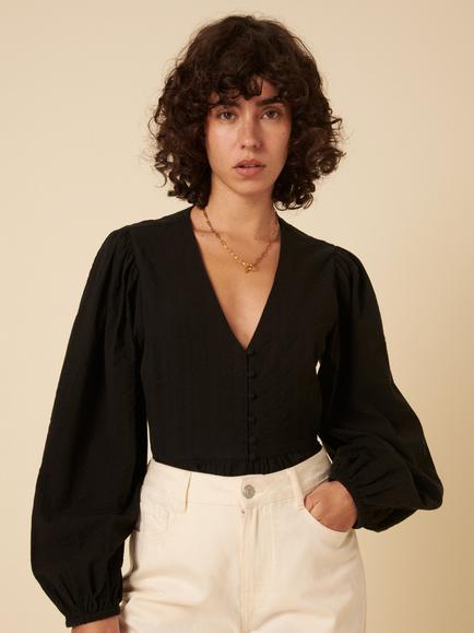 Nobody's Child Ria Peplum Hem Top, Black, Black