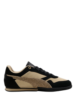 PUMA Bella Donna SD Suede Lace Up Trainers, Toasted Almond/Black, Toasted Almond/Black