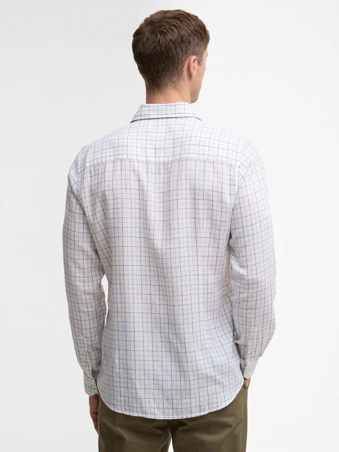 Product image 2 of 6, which shows Barbour Belleview Cotton Blend Regular Fit Check Shirt, White, S