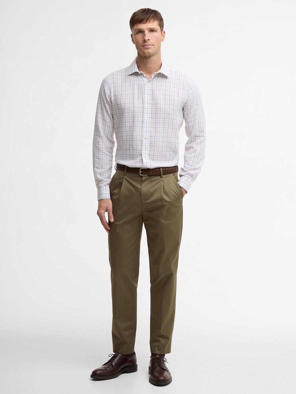 Product image 3 of 6, which shows Barbour Belleview Cotton Blend Regular Fit Check Shirt, White, S