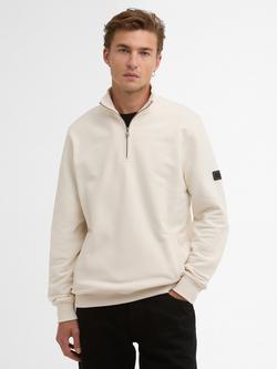 Barbour International Ehan Cotton Blend Half-Zip Sweatshirt, Whisper White, Whisper White