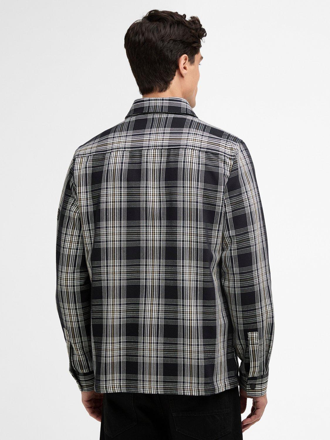 Product image 2 of 6, which shows Barbour International Seafield Cotton Regular Fit Overshirt, Black, S