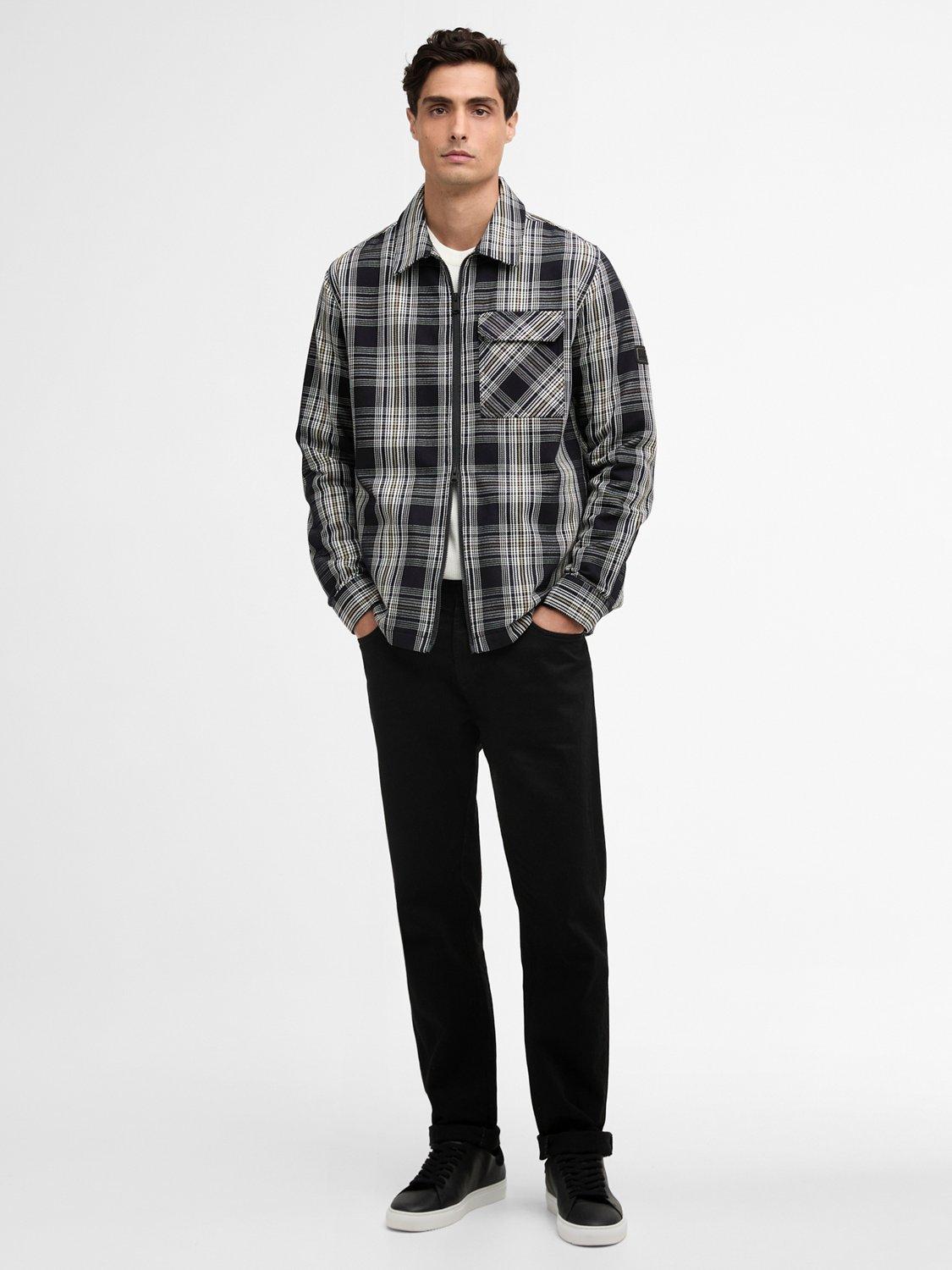 Product image 3 of 6, which shows Barbour International Seafield Cotton Regular Fit Overshirt, Black, S