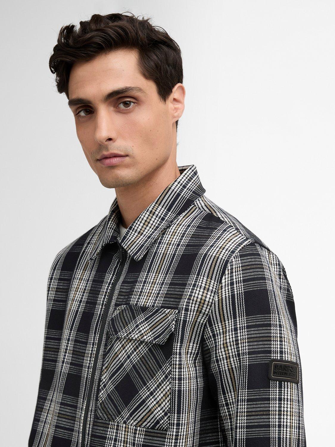 Product image 5 of 6, which shows Barbour International Seafield Cotton Regular Fit Overshirt, Black, S