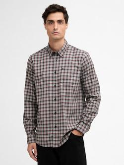 Barbour International Peregine Cotton Blend Regular Fit Check Shirt, Burnt Henna, Burnt Henna