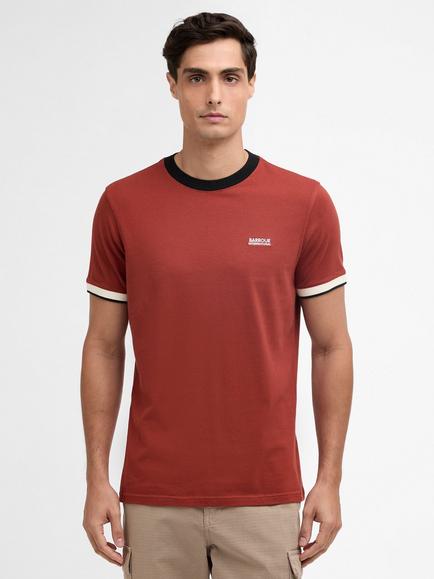 Barbour International Howall Cotton Tailored Fit Short Sleeve T-Shirt, Burnt Henna, Burnt Henna