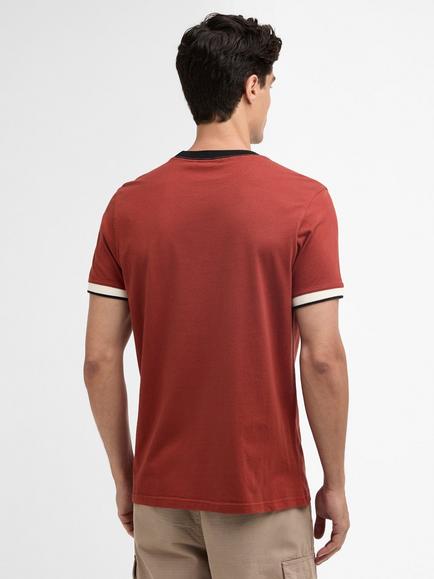 Barbour International Howall Cotton Tailored Fit Short Sleeve T-Shirt, Burnt Henna - view 2, Burnt Henna
