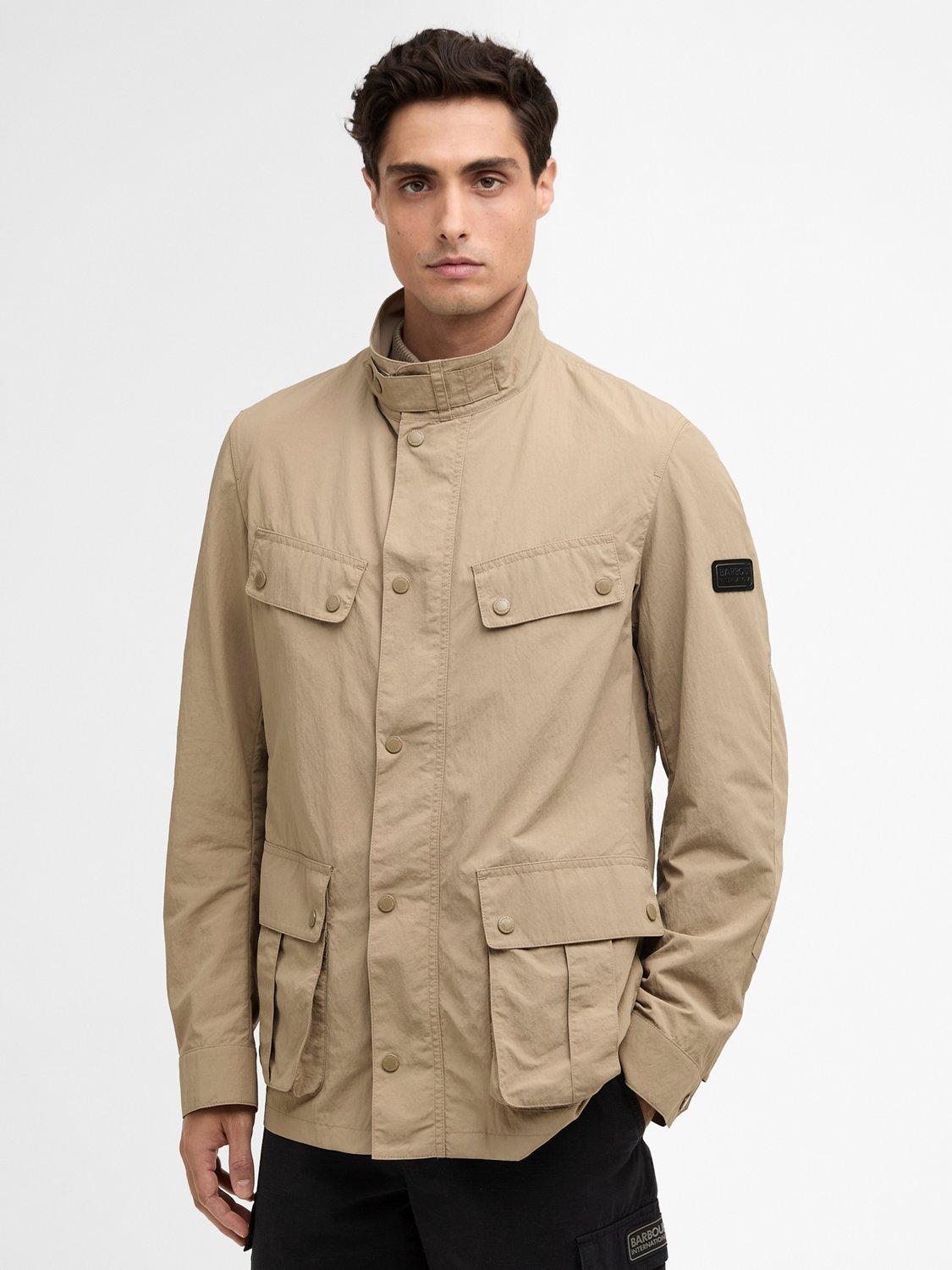Product image 1 of 9, which shows Barbour International Duke Waxed Utility Jacket, Coriander, S