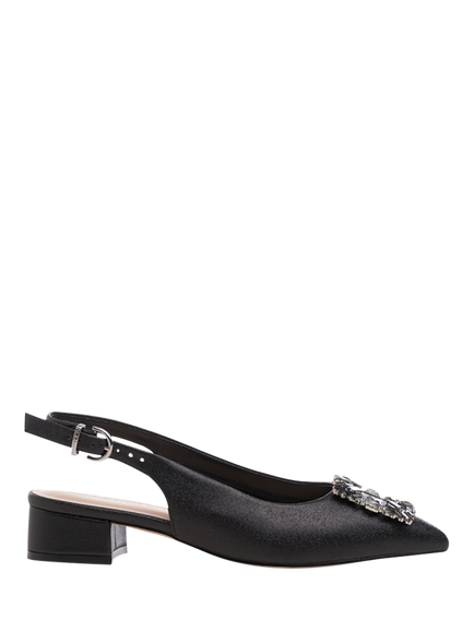 Paradox London Fortune Wide-Fit Embellished Court Shoes, Black, Black