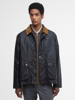 Barbour Beadle Waxed Cotton Jacket, Navy/Highland, Navy/Highland
