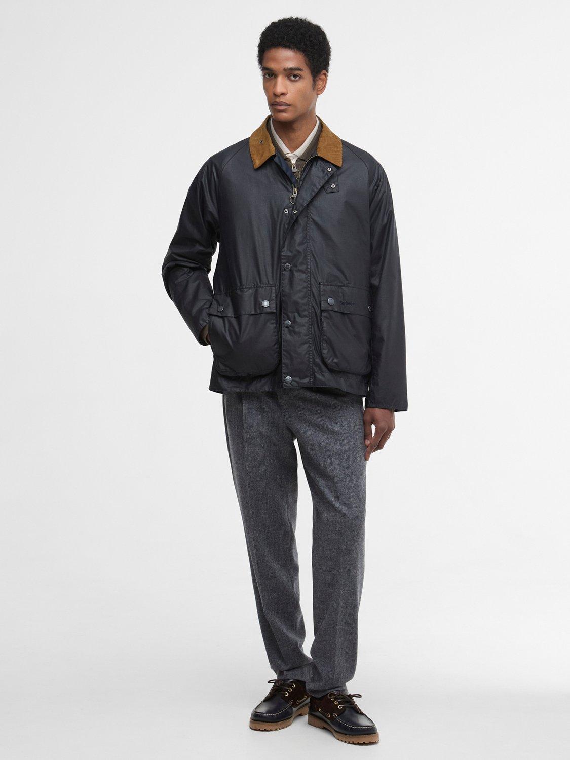 Product image 3 of 7, which shows Barbour Beadle Waxed Cotton Jacket, Navy/Highland, S