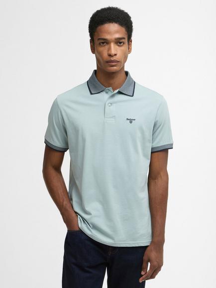 Barbour Cornsay Cotton Regular Fit Short Sleeve Polo Shirt, Slate, Slate