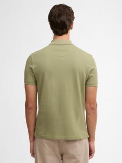 Barbour Cotton Regular Fit Short Sleeve Tartan Placket Polo Shirt, Laurel Green - view 2, Laurel Green