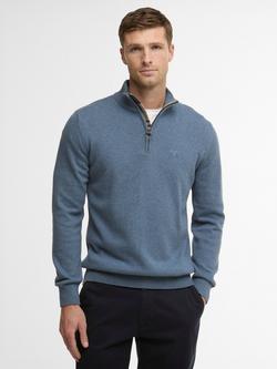 Barbour Cotton Half-Zip Jumper, Dusk Blue, Dusk Blue