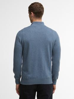 Barbour Cotton Half-Zip Jumper, Dusk Blue - view 2, Dusk Blue