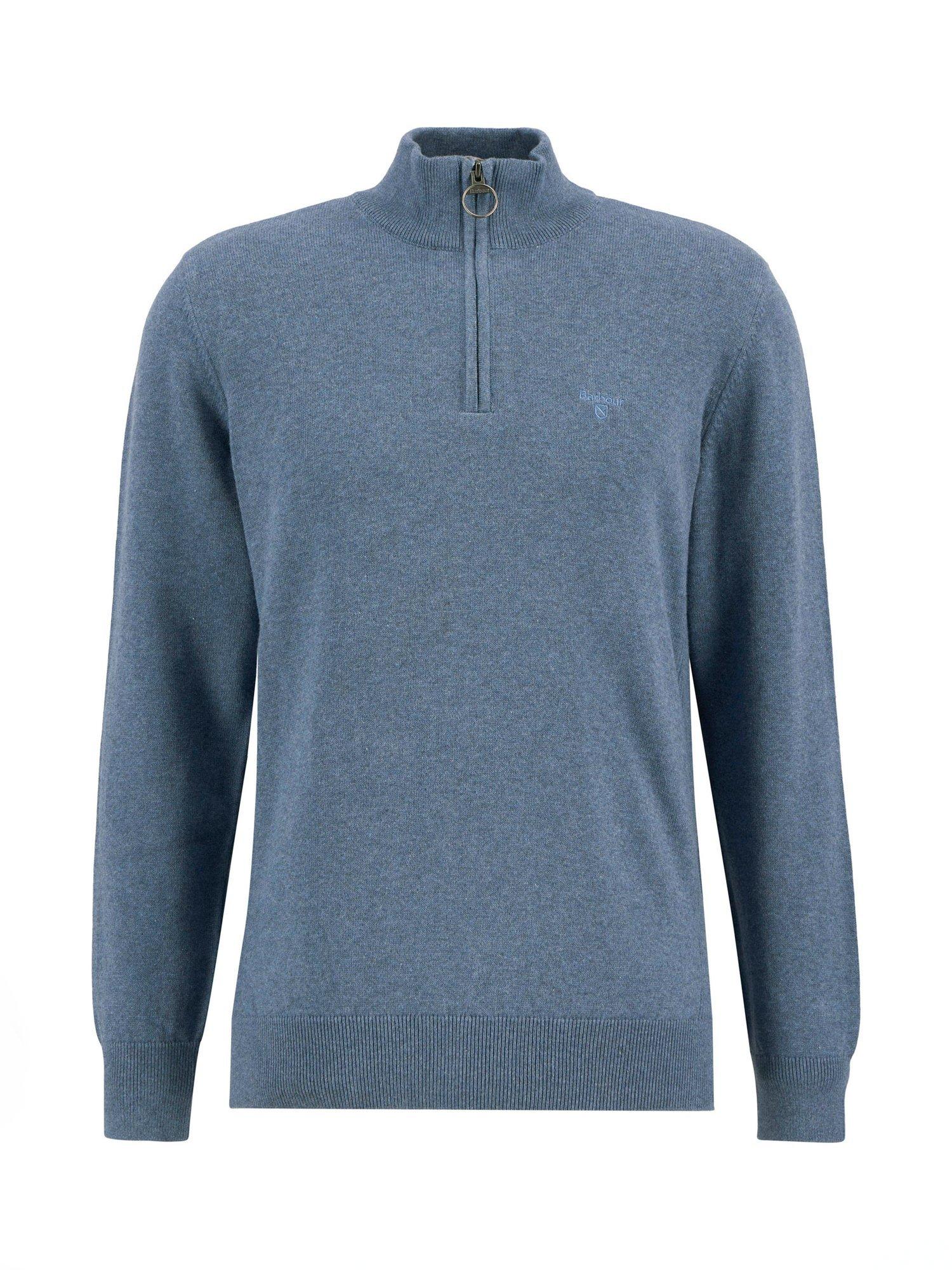 Product image 4 of 5, which shows Barbour Cotton Half-Zip Jumper, Dusk Blue, S