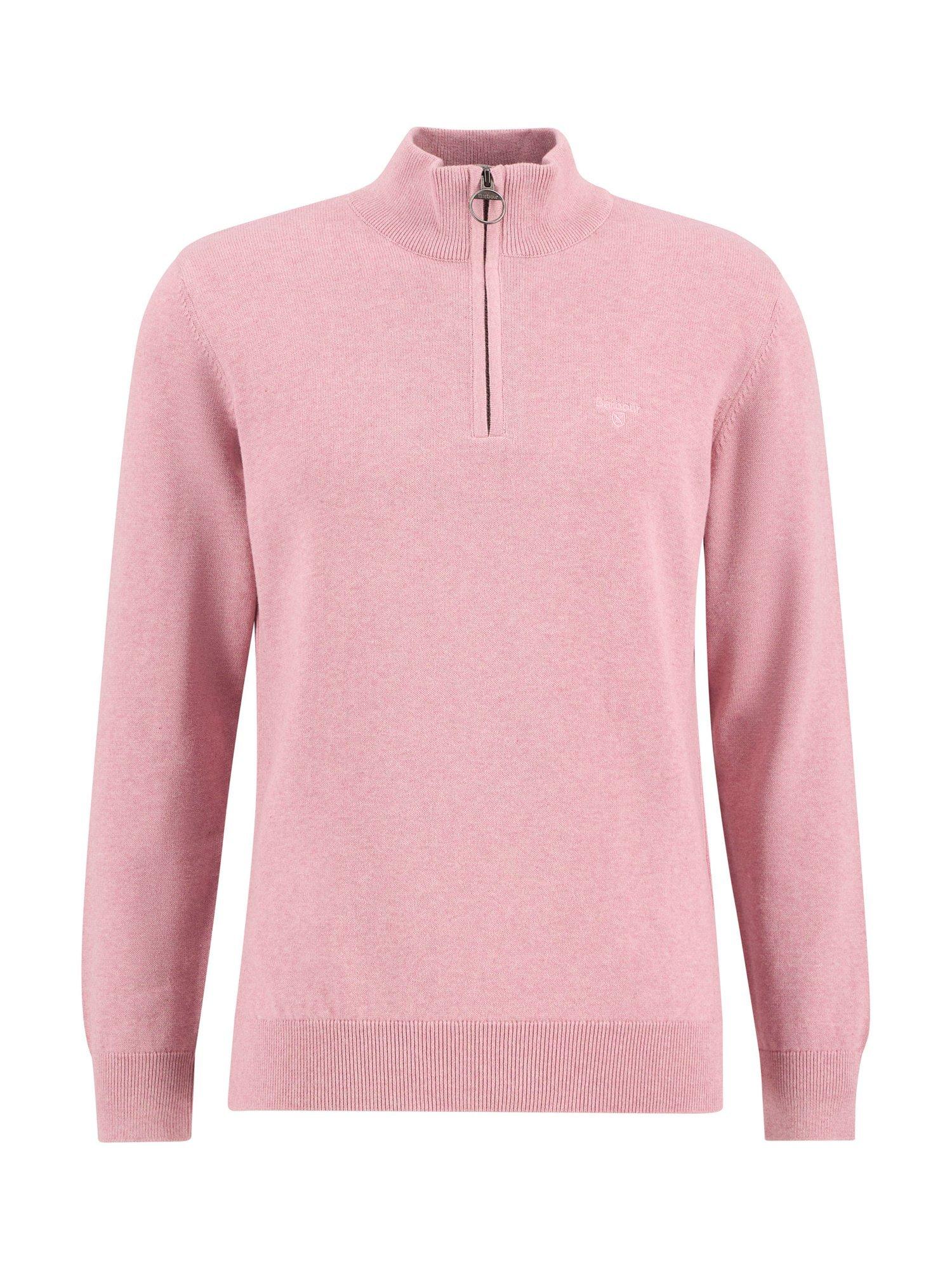 Product image 4 of 5, which shows Barbour Cotton Half-Zip Jumper, Pink, S