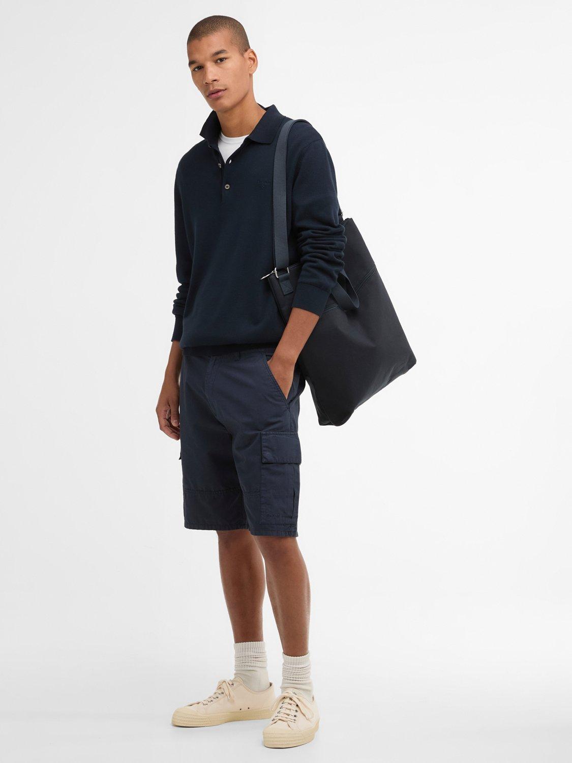 Product image 3 of 5, which shows Barbour Pima Cotton Knit Polo Shirt, Navy, S